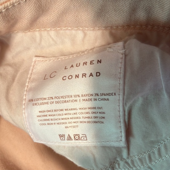 LC Lauren Conrad Distressed Color Skinny Jeans. Pale pink color. - Picture 3 of 16